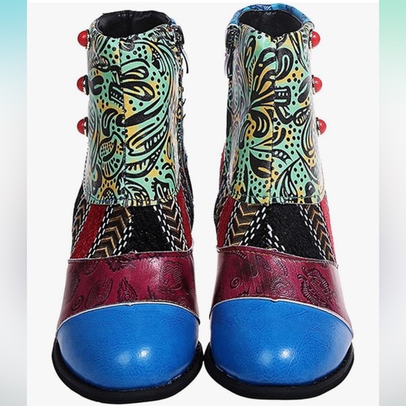 Multicolor rainbow ankle boots - Picture 2 of 7